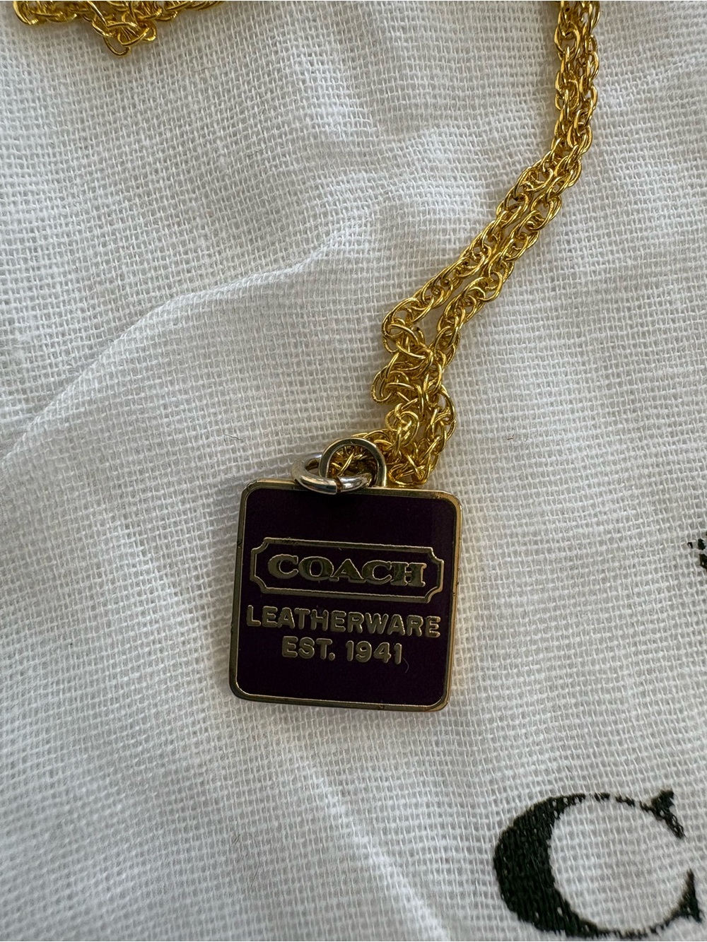 Coach Logo Gold Tone Necklace Set with Orange and Purple Accent - Picture 2 of 11